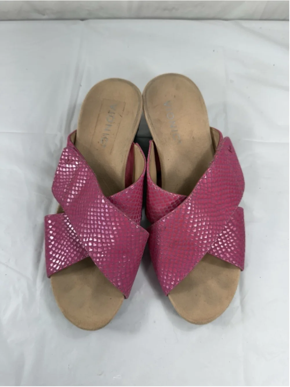 Vionic Leticia Women Hot Pink Lizard Print Strap Sandals Size 7.5
